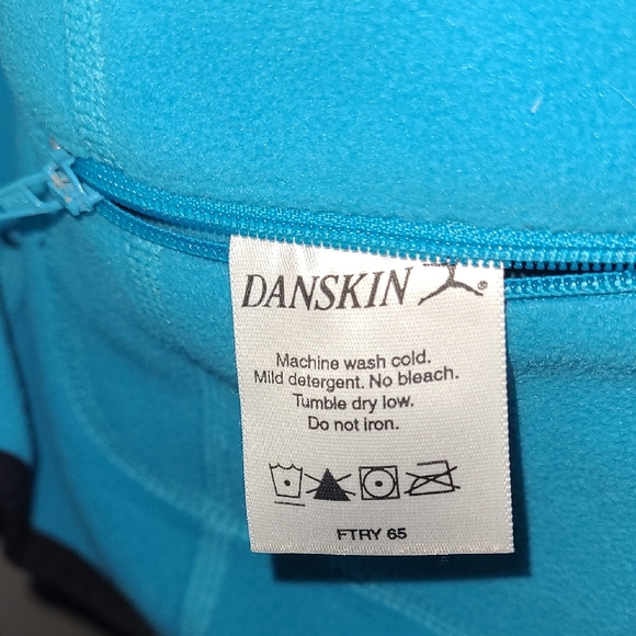 Danskin Reversible Fleece Jacket - Black & Teal - Size Small - Picture 2 of 7